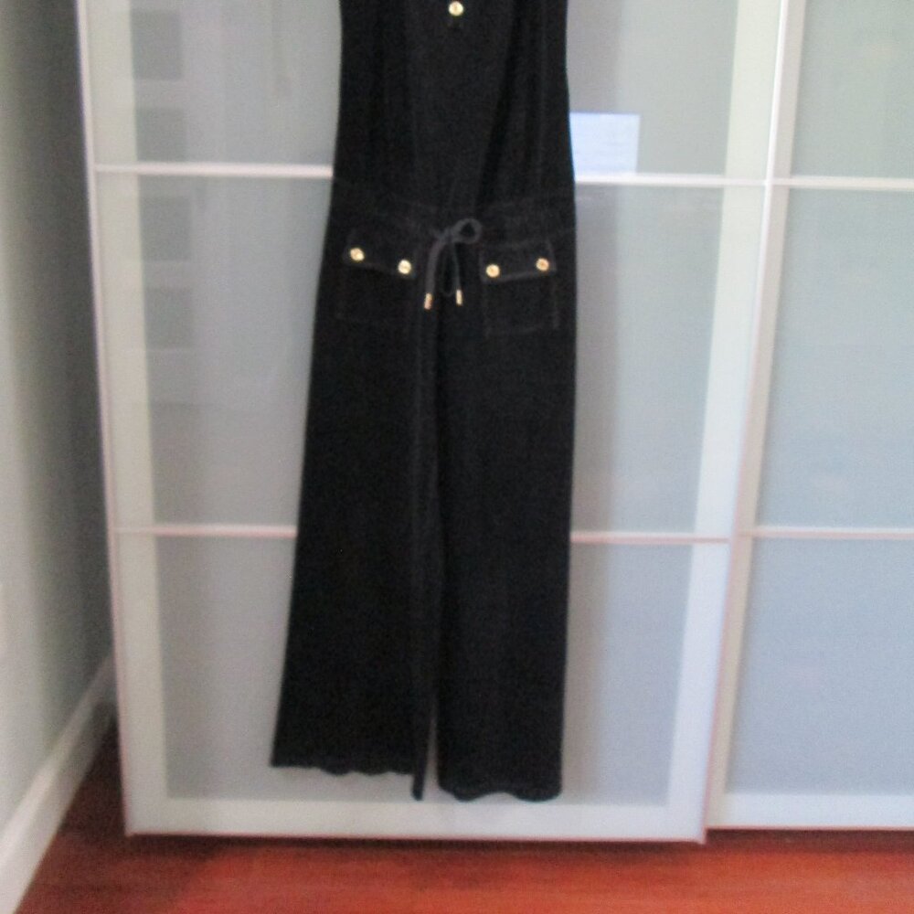 *SOLD* Juicy Couture S Black Vintage Y2K Velvet Luxury Romper/Playsuit - Picture 2 of 9